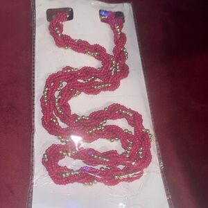 Nwt  hot pink seabeads with tarnish free golden clasps